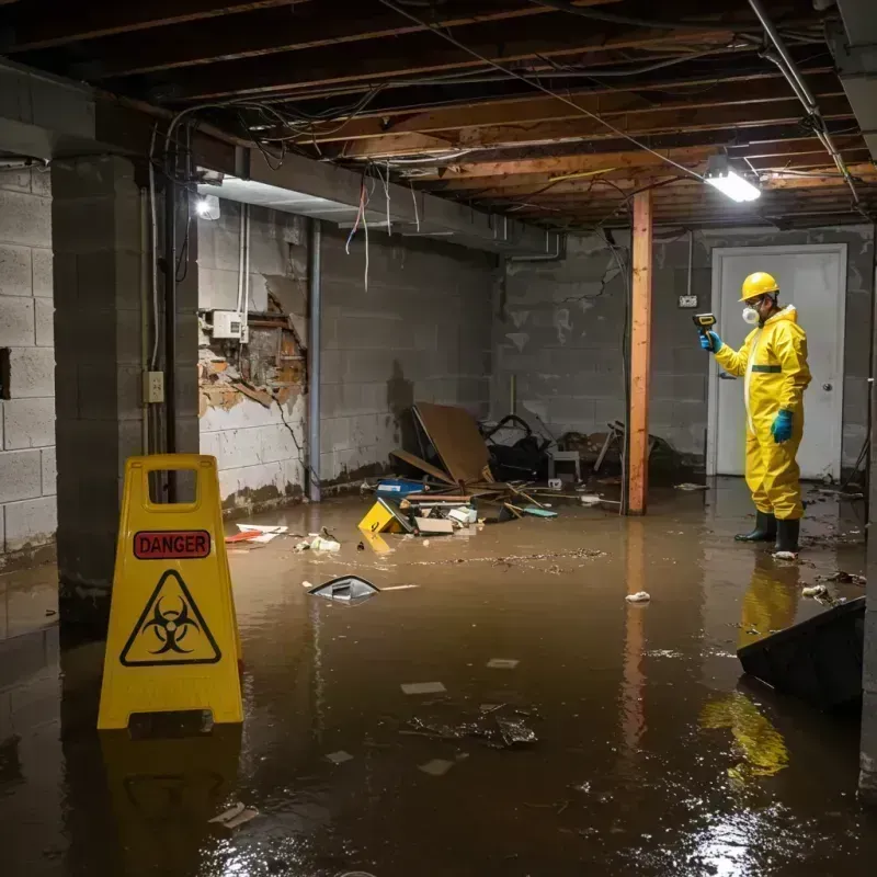 Flooded Basement Electrical Hazard in Hawkinsville, GA Property